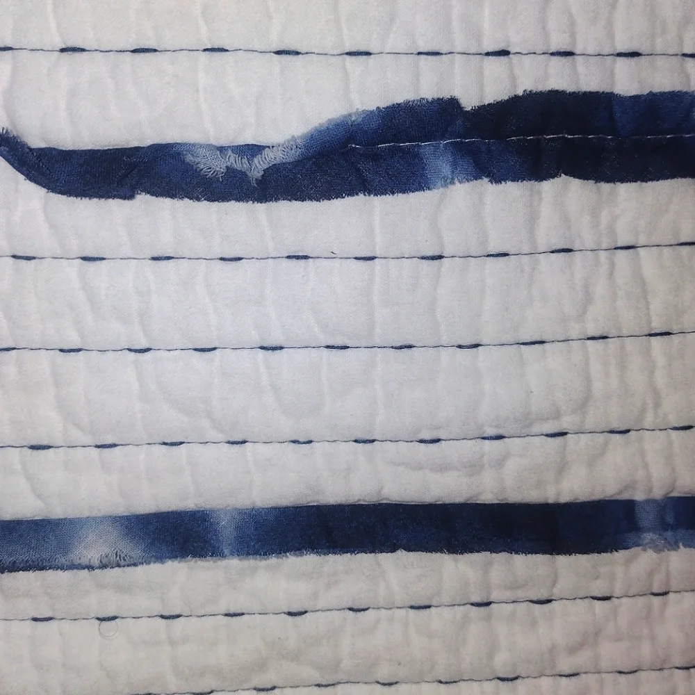 Rachel Zoe White w/Blue stripes Full comforter &Sham